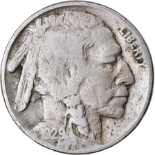Moneta, USA, Buffalo Nickel, 5 Cents, 1929, U.S. Mint, Philadelphia, VF(20-25)
