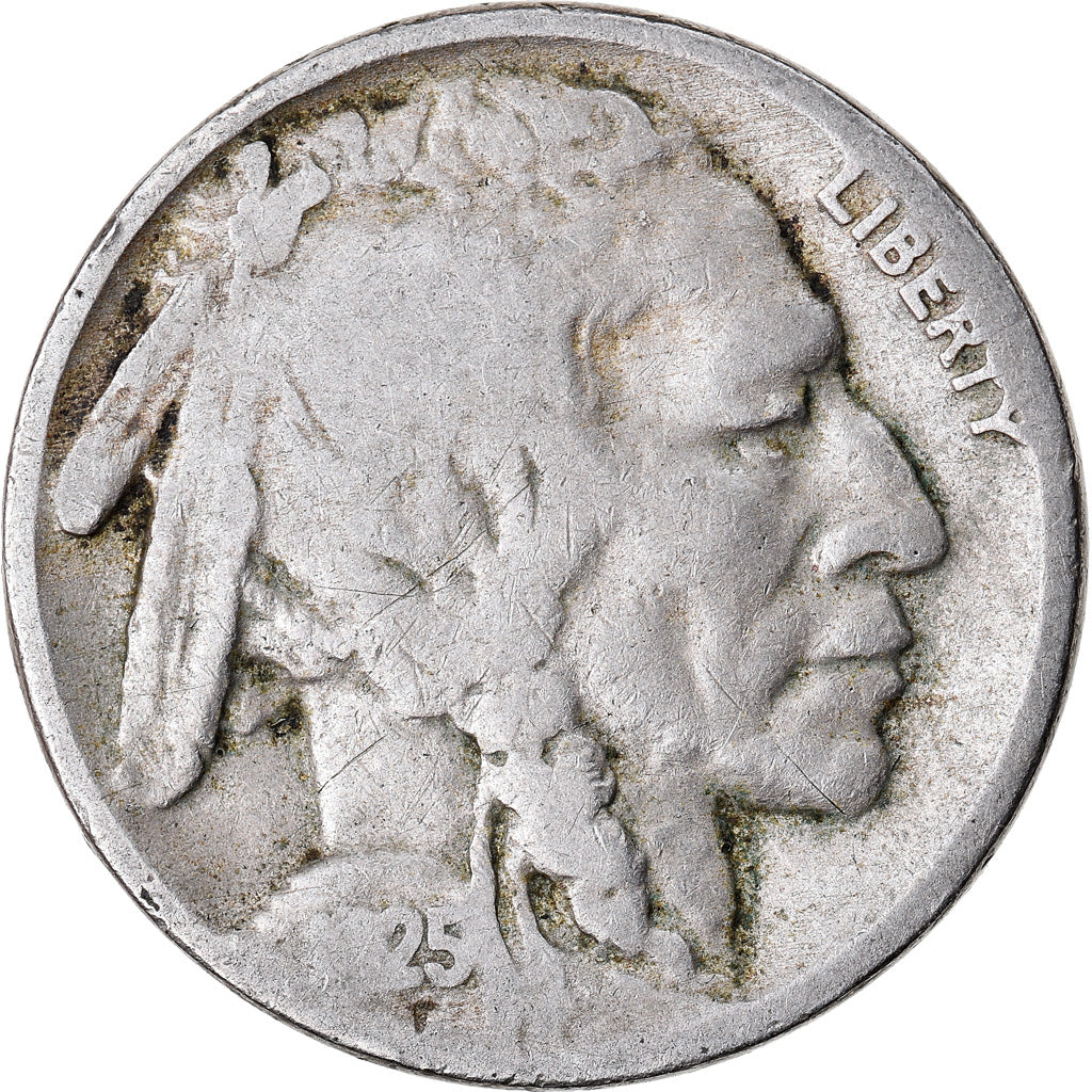 Moeda, Estados Unidos da América, Buffalo Nickel, 5 Cents, 1925, U.S. Mint