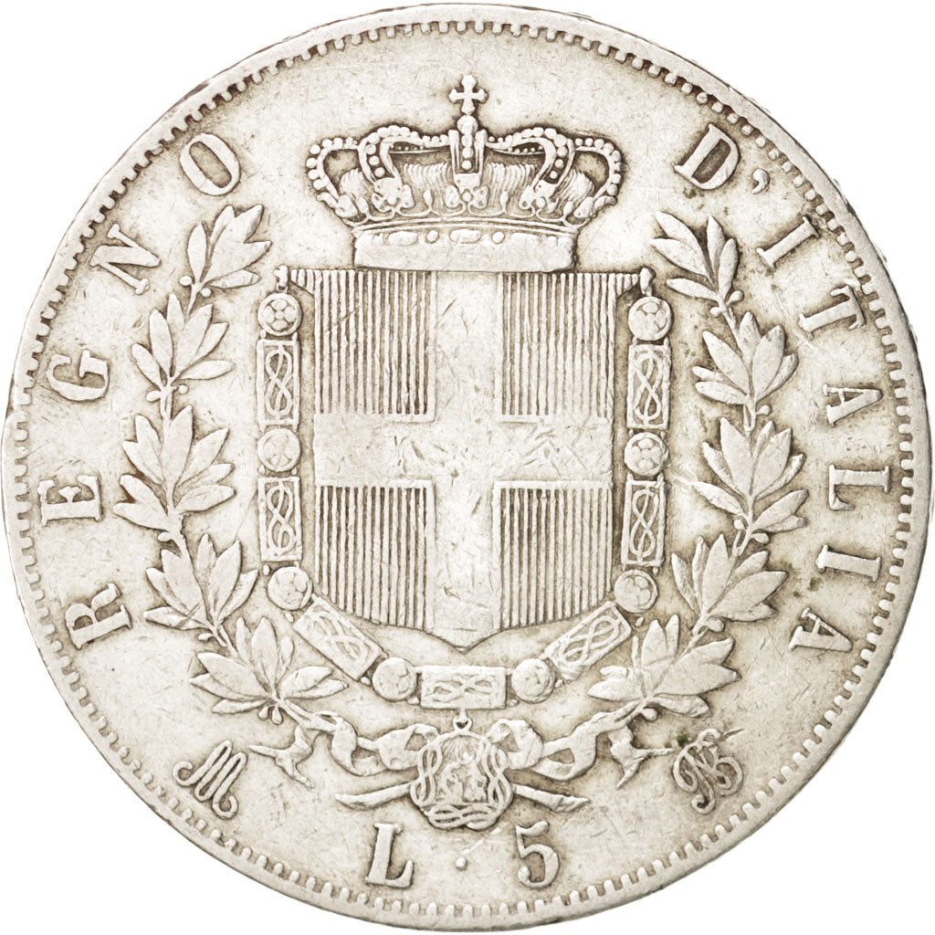 Italie, Vittorio Emanuele II, 5 Lire, 1874, Milan, TB+, Argent, KM:8.3