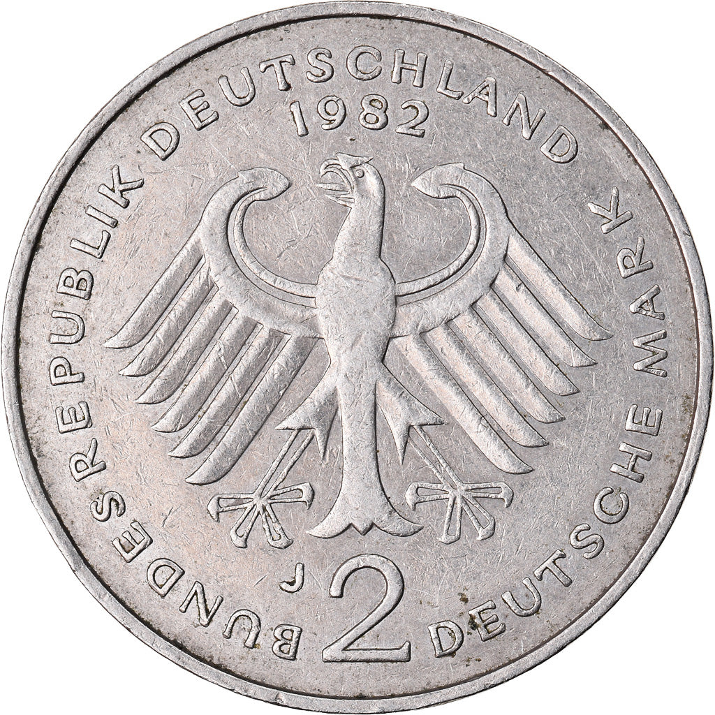 Moneta, GERMANIA - REPUBBLICA FEDERALE, 2 Mark, 1982, Hambourg, BB, Nichel