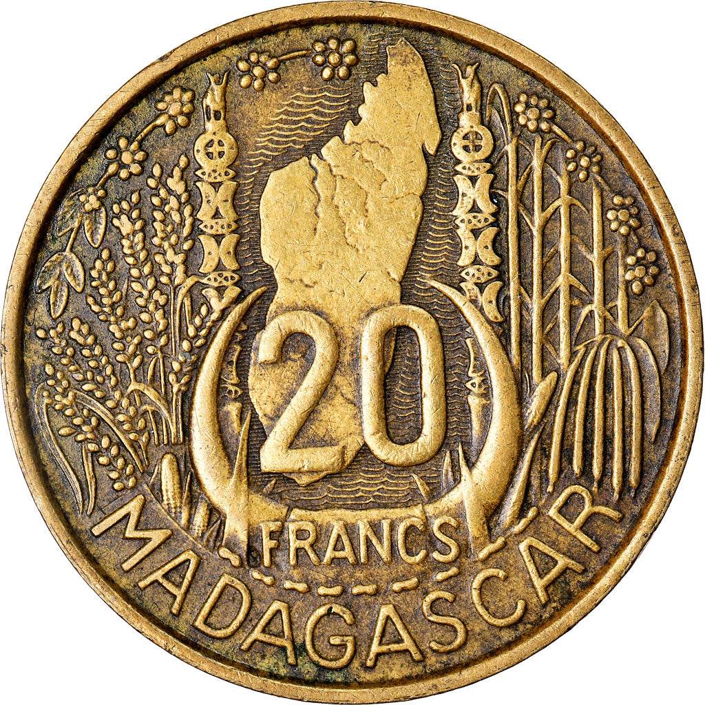 Monnaie, Madagascar, 20 Francs, 1953, Paris, TTB+, Aluminum-Bronze, KM:7