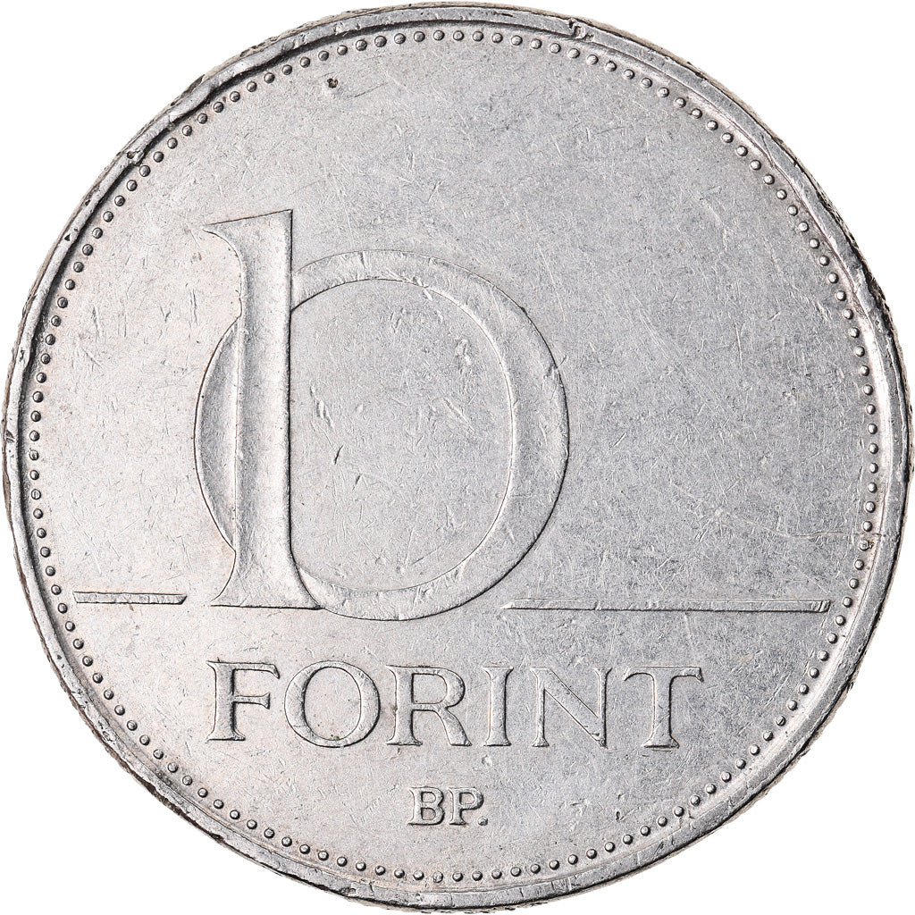 Moneda, Hungría, 10 Forint, 1993, Budapest, BC+, Cobre - níquel, KM:695