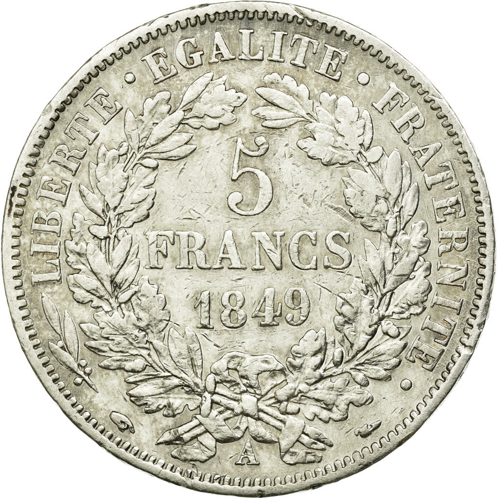 Monnaie, France, Cérès, 5 Francs, 1849, Paris, TB+, Argent, KM:761.1