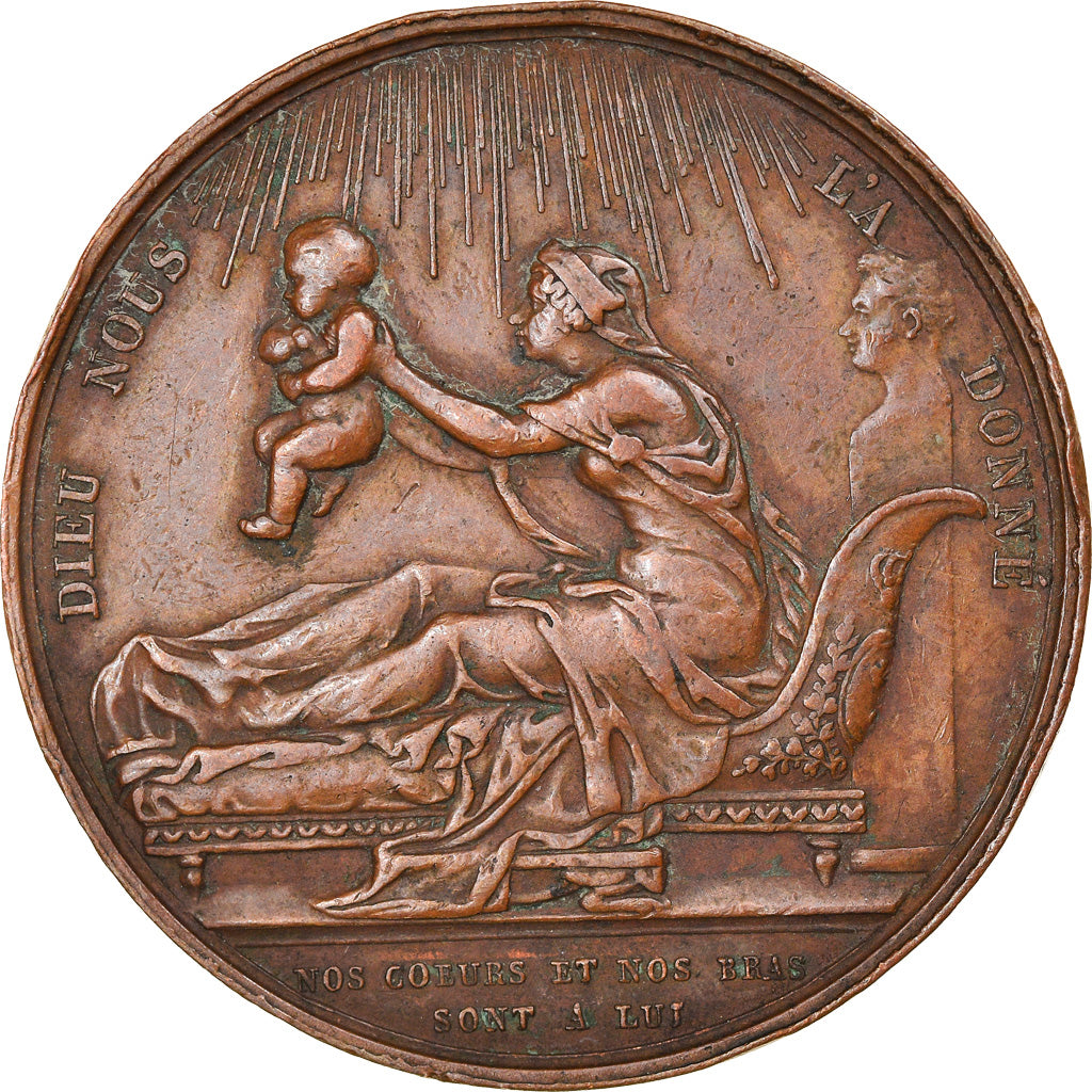 France, Medal, Naissance du Comte de Chambord, 1820, Gayrard, EF(40-45), Copper