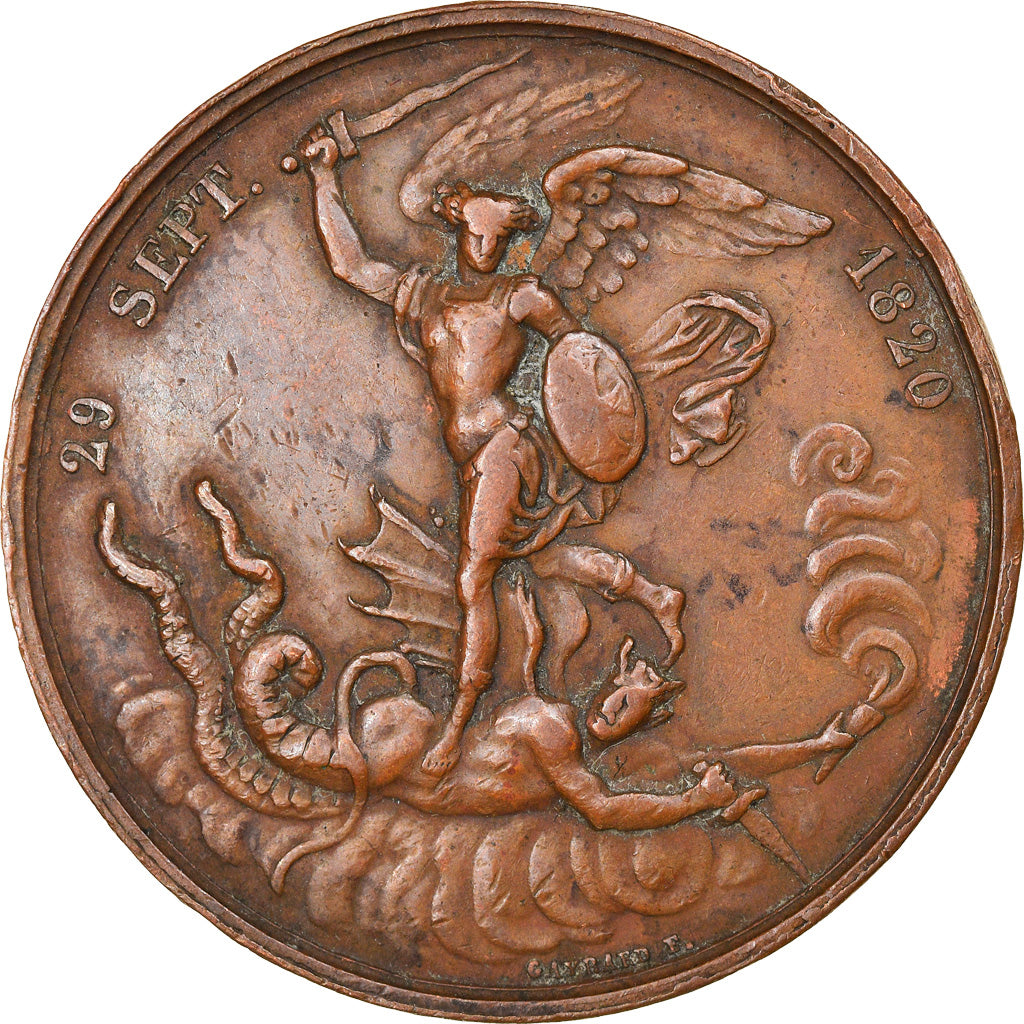 France, Medal, Naissance du Comte de Chambord, 1820, Gayrard, EF(40-45), Copper
