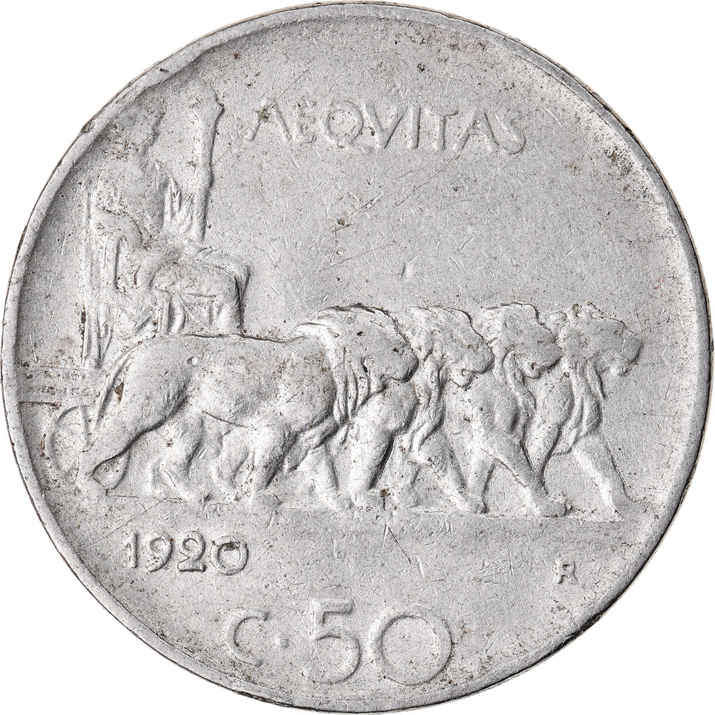 Coin, Italy, Vittorio Emanuele III, 50 Centesimi, 1920, Rome, VF(30-35), Nickel