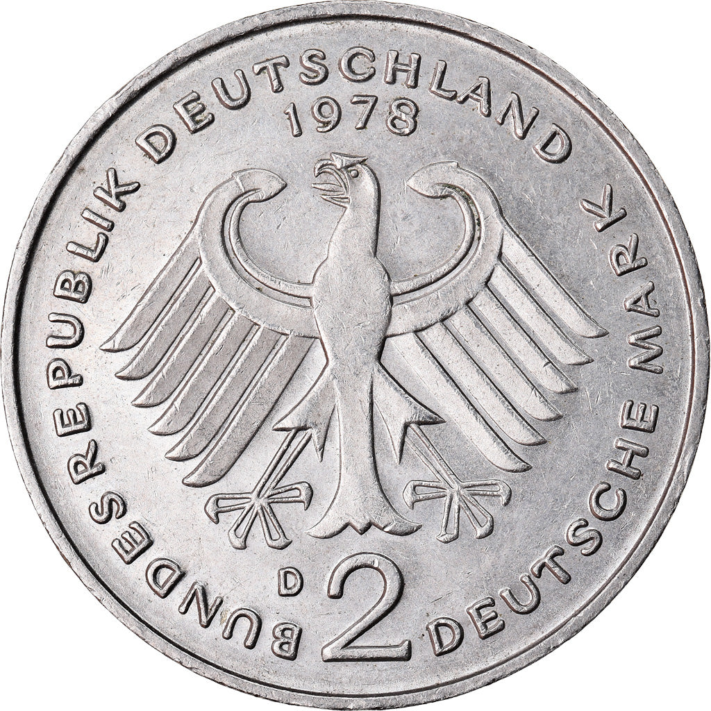 Moneta, GERMANIA - REPUBBLICA FEDERALE, 2 Mark, 1978, Munich, BB, Nichel