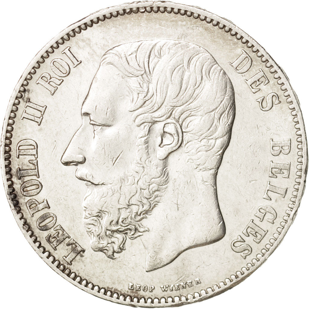 Belgium, Leopold II, 5 Francs, 5 Frank, 1868, EF(40-45), Silver, KM:24