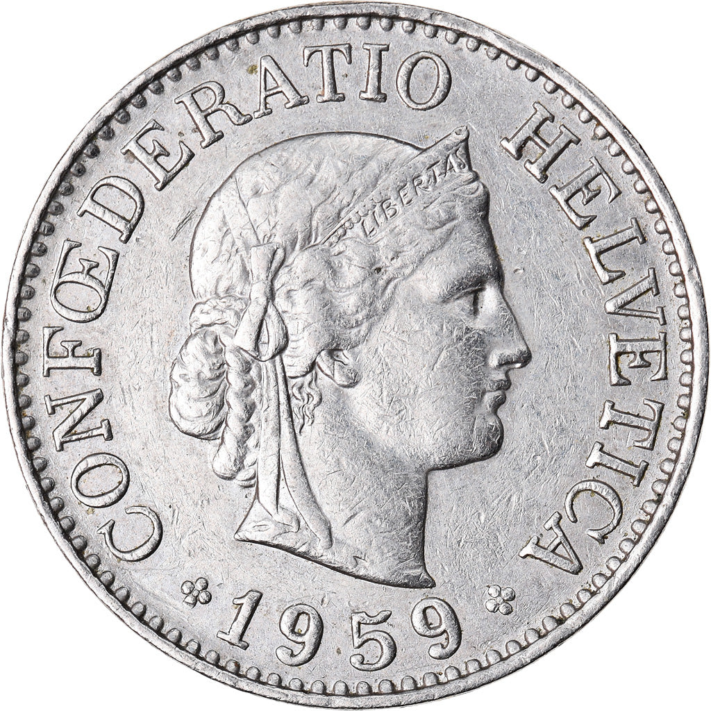 Coin, Switzerland, 10 Rappen, 1959, Bern, EF(40-45), Copper-nickel, KM:27