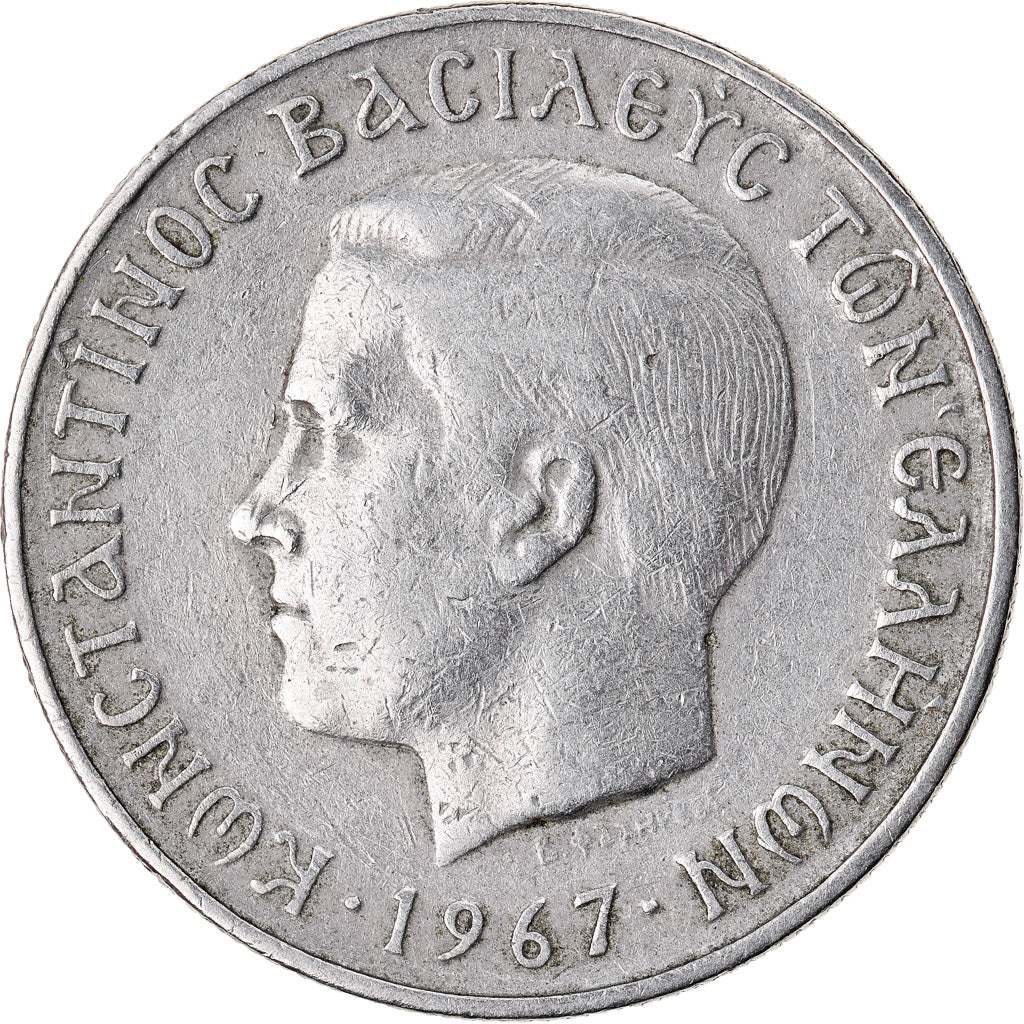 Munten, Griekenland, Constantine II, 2 Drachmai, 1967, ZF, Copper-nickel, KM:90