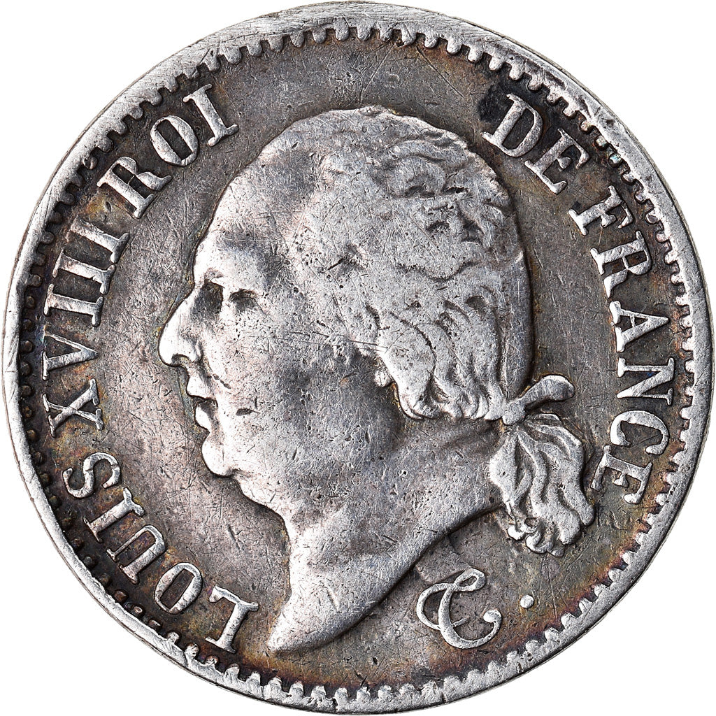 Munten, Frankrijk, Louis XVIII, Louis XVIII, 1/4 Franc, 1817, Rouen, FR+