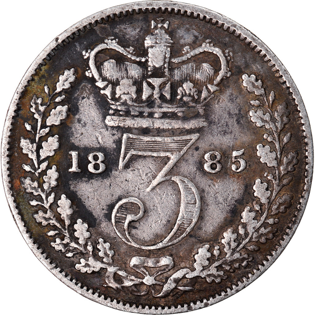 Coin, Great Britain, Victoria, 3 Pence, 1885, VF(20-25), Silver, KM:730