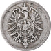 Moneda, ALEMANIA - IMPERIO, Wilhelm I, 10 Pfennig, 1874, Frankfurt, BC+, Cobre -