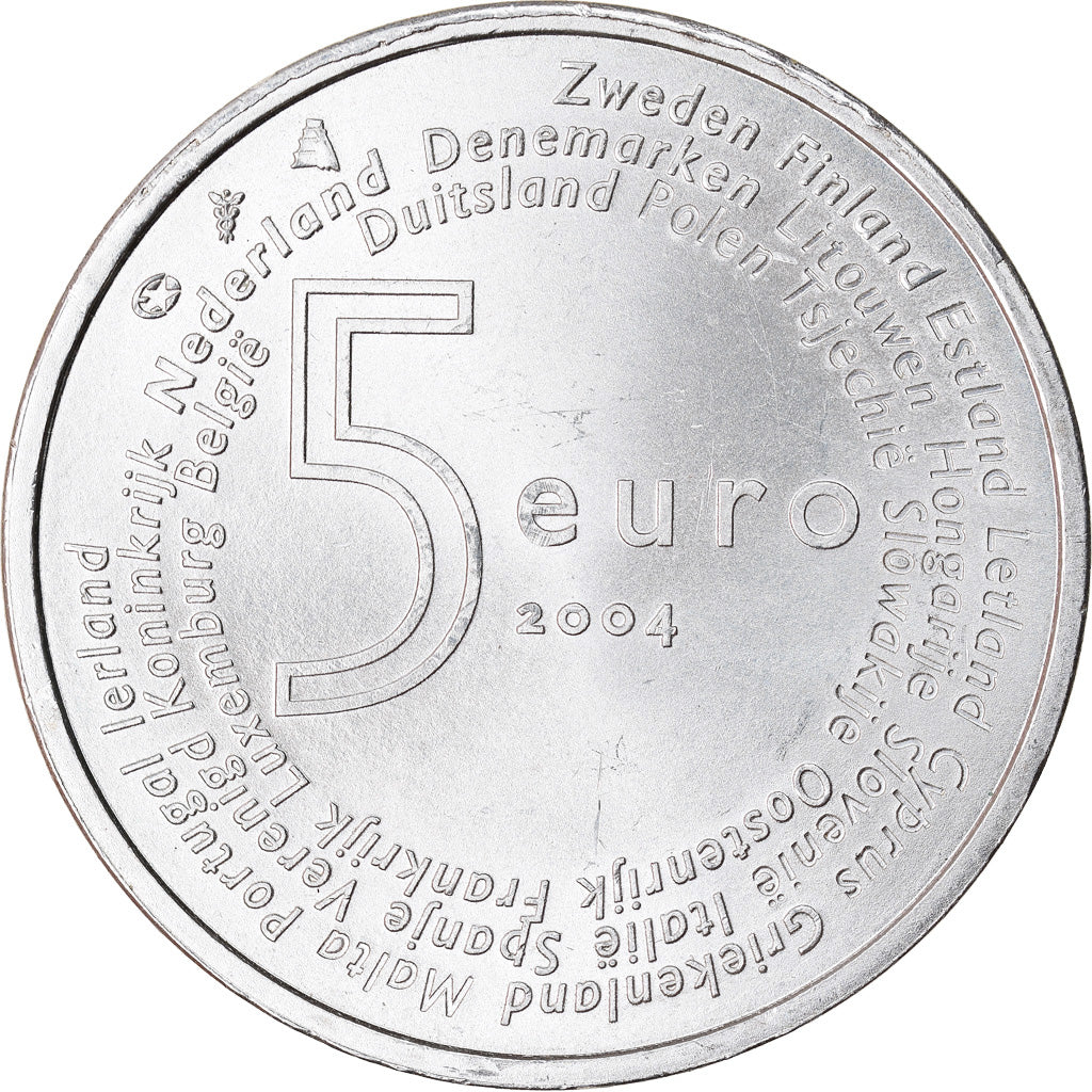 Pays-Bas, 5 Euro, 2004, TTB+, Argent, KM:252