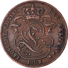 Münze, Belgien, Leopold II, Centime, 1902, SS+, Kupfer, KM:34.1