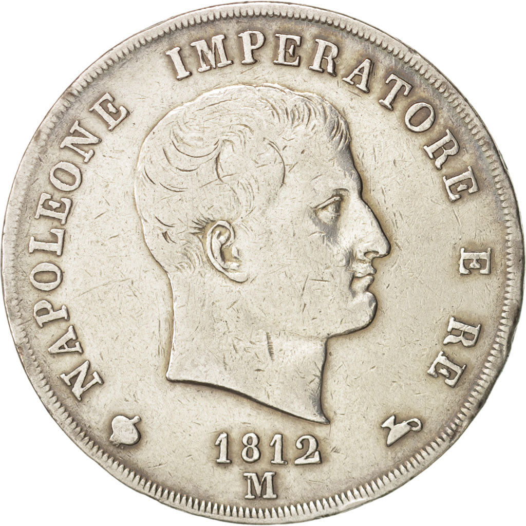 Italien Staaten, KINGDOM OF NAPOLEON, 5 Lire, 1812, Milan, EF(40-45),KM 10.4