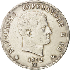 Italien Staaten, KINGDOM OF NAPOLEON, 5 Lire, 1812, Milan, EF(40-45),KM 10.4