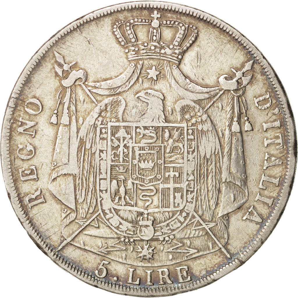 Italien Staaten, KINGDOM OF NAPOLEON, 5 Lire, 1812, Milan, EF(40-45),KM 10.4