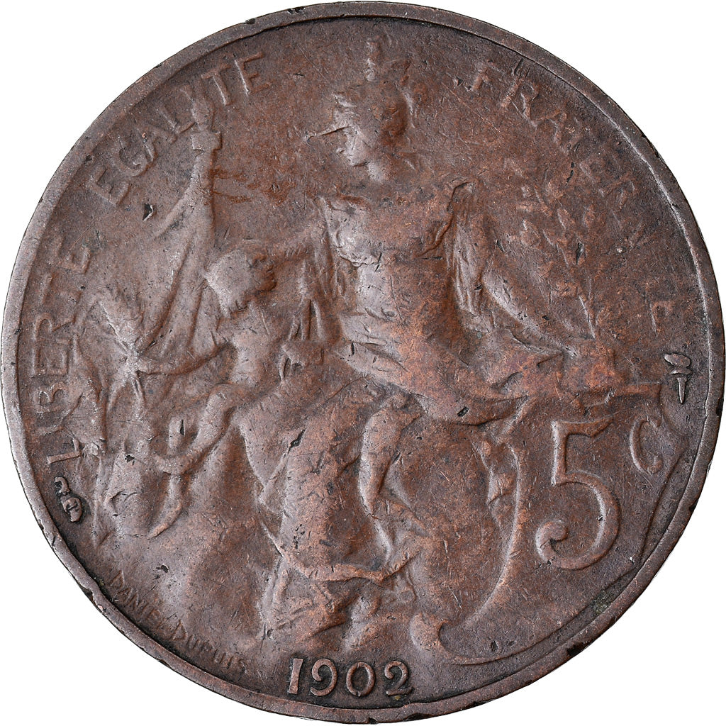 Coin, France, Dupuis, 5 Centimes, 1902, Paris, VF(20-25), Bronze, KM:842