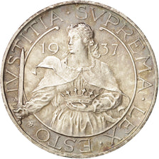 San Marino, 10 Lire, 1937, Rome, AU(50-53), Silver, KM:10