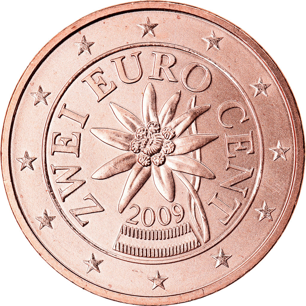 Oostenrijk, 2 Euro Cent, 2009, UNC-, Copper Plated Steel, KM:3083