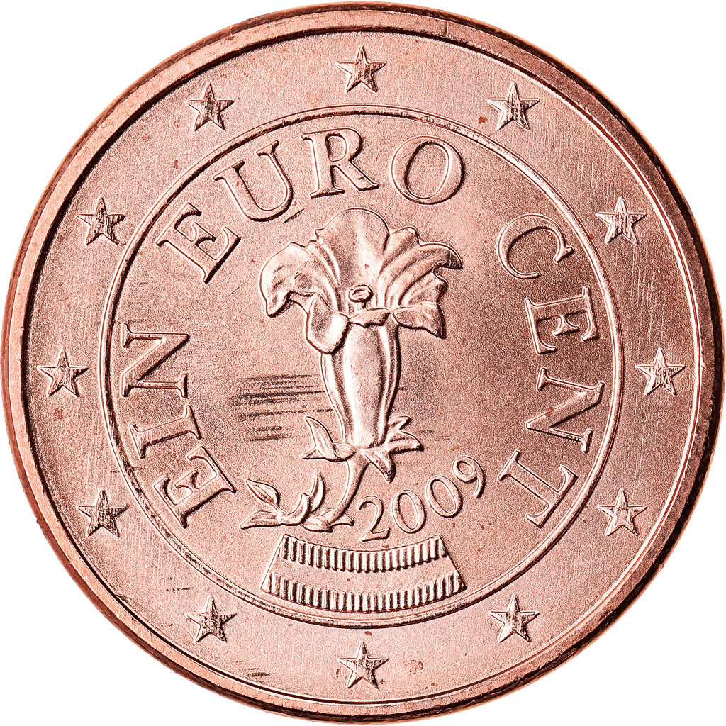Austria, Euro Cent, 2009, MS(63), Copper Plated Steel, KM:3082
