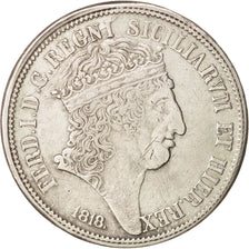 Italien Staaten, NAPLES, Ferdinando I, 120 Grana, 1818, EF(40-45), Silber,KM 281