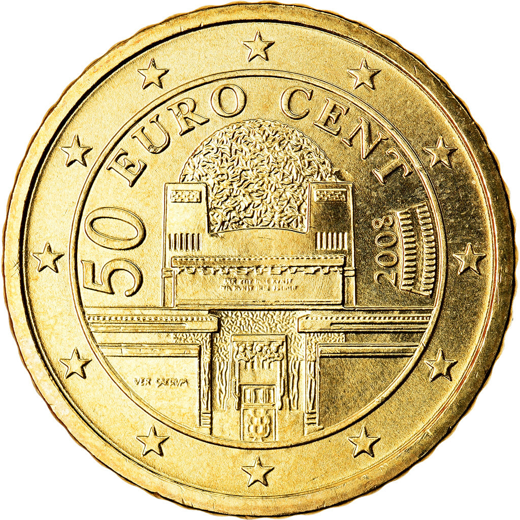 Austria, 50 Euro Cent, 2008, Vienna, MS(63), Mosiądz, KM:3141