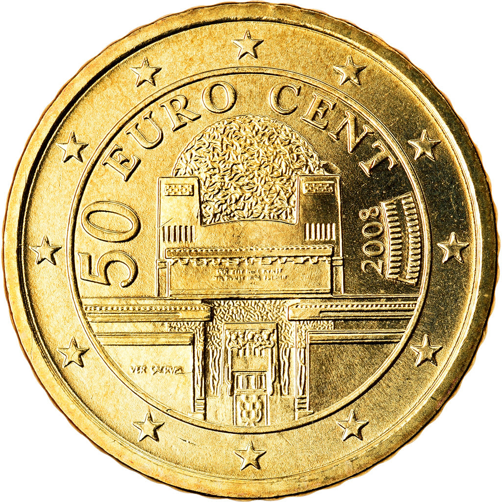 Österreich, 50 Euro Cent, 2008, UNZ, Messing, KM:3141