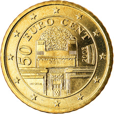 Österreich, 50 Euro Cent, 2008, UNZ, Messing, KM:3141