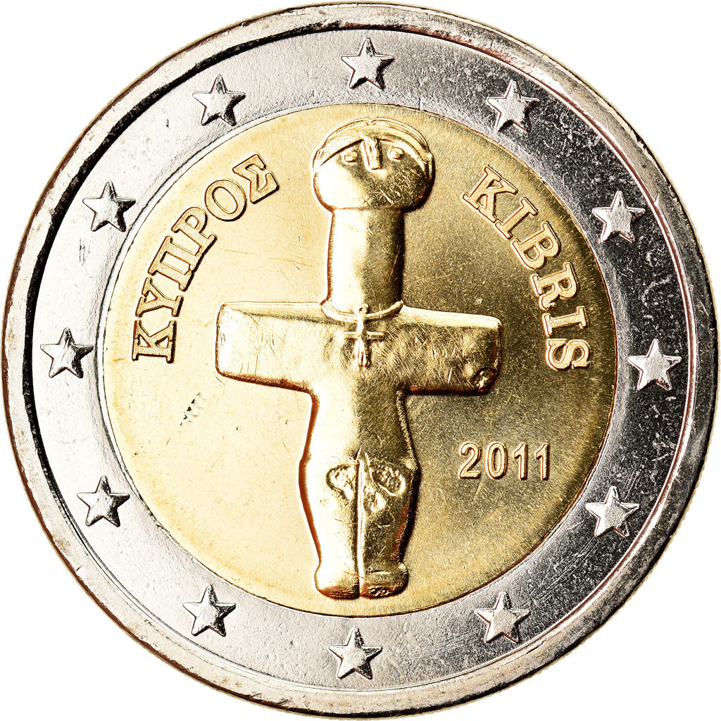 Chipre, 2 Euro, 2011, MS(63), Bimetálico, KM:85