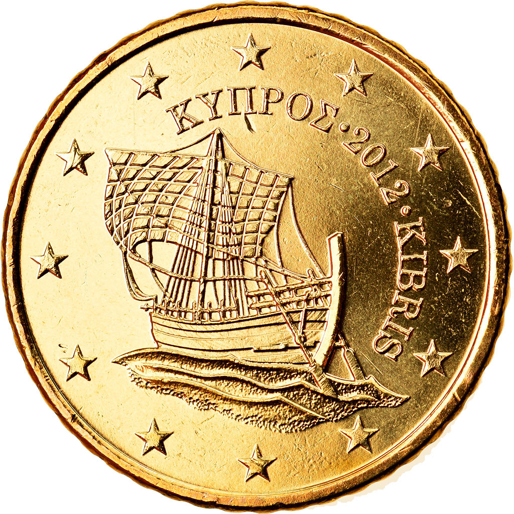 Cyprus, 50 Euro Cent, 2012, MS(63), Brass, KM:83