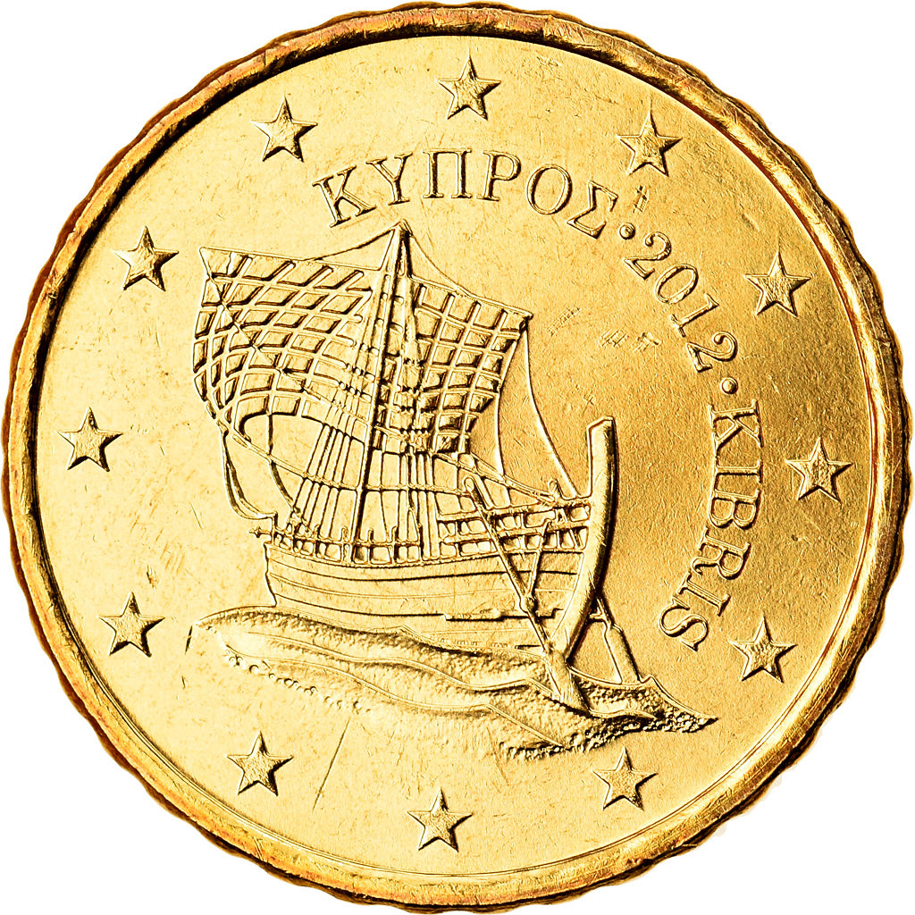 Chypre, 10 Euro Cent, 2012, SPL, Laiton, KM:81