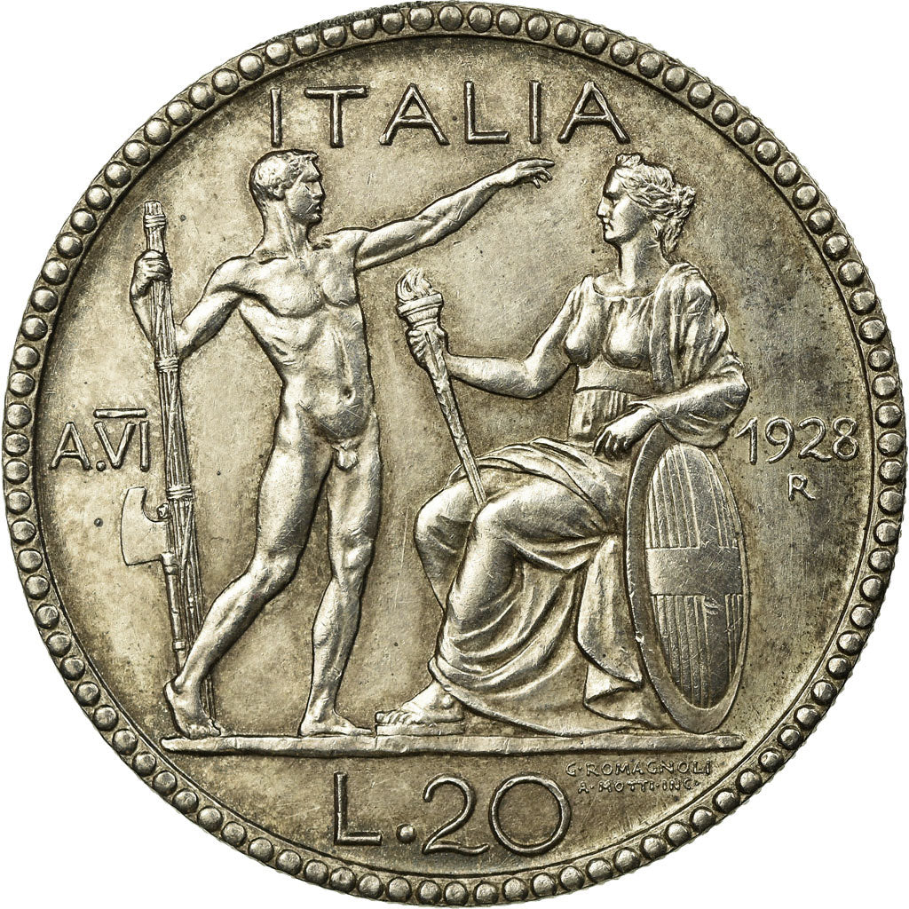 Monnaie, Italie, Vittorio Emanuele III, 20 Lire, 1928, Rome, SUP, Argent, KM:69
