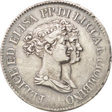 Moneda, Estados italianos, LUCCA, Felix and Elisa, 5 Franchi, 1808, Firenze