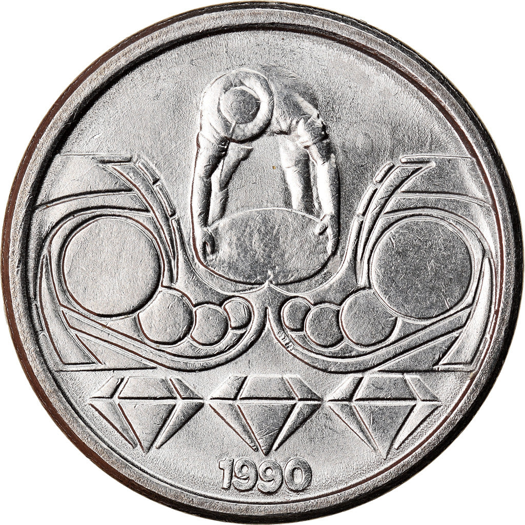Moneta, Brazylia, 10 Centavos, 1990, MS(63), Stal nierdzewna, KM:613