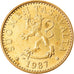 Moneda, Finlandia, 20 Pennia, 1987, MBC, Aluminio - bronce, KM:47
