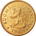Moneta, Finlandia, 10 Pennia, 1982, EF(40-45), Aluminium-Brąz, KM:46