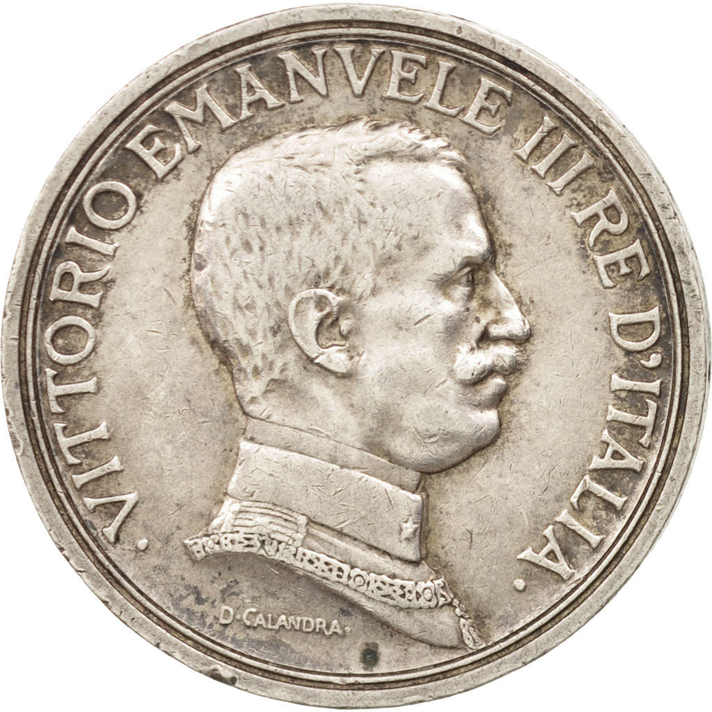 Italy, Vittorio Emanuele III, 2 Lire, 1916, Rome, EF(40-45), Silver, KM:55