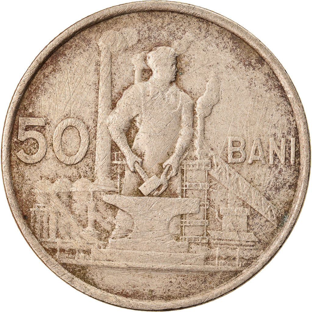 Coin, Romania, 50 Bani, 1955, VF(30-35), Copper-nickel, KM:86