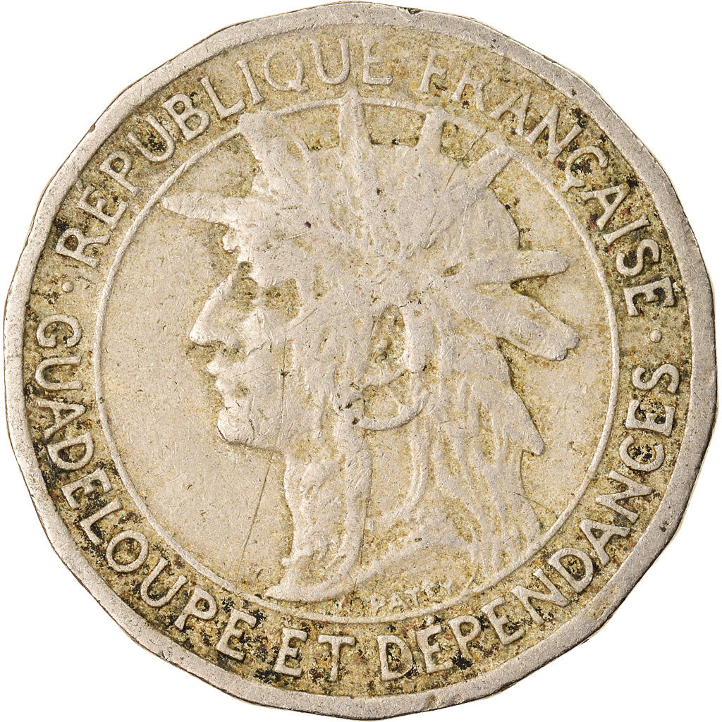 Coin, Guadeloupe, 50 Centimes, 1921, VF(30-35), Copper-nickel, KM:45