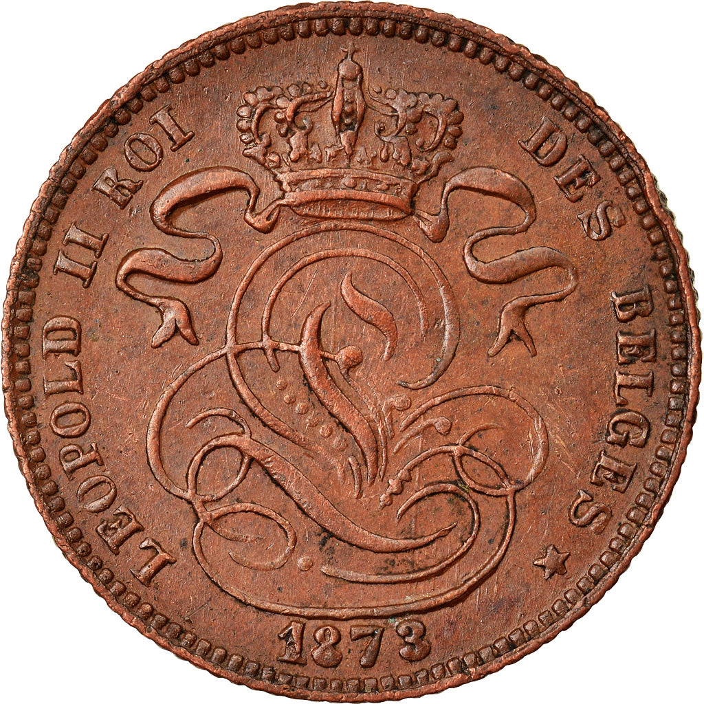 Coin, Belgium, Leopold II, Centime, 1873, AU(50-53), Copper, KM:33.1