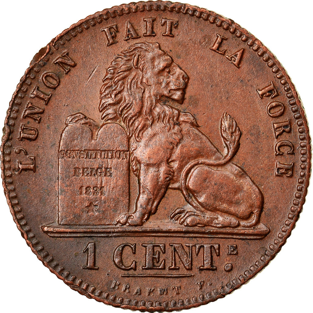 Coin, Belgium, Leopold II, Centime, 1873, AU(50-53), Copper, KM:33.1