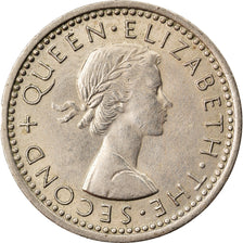 Coin, New Zealand, Elizabeth II, 3 Pence, 1960, AU(50-53), Copper-nickel