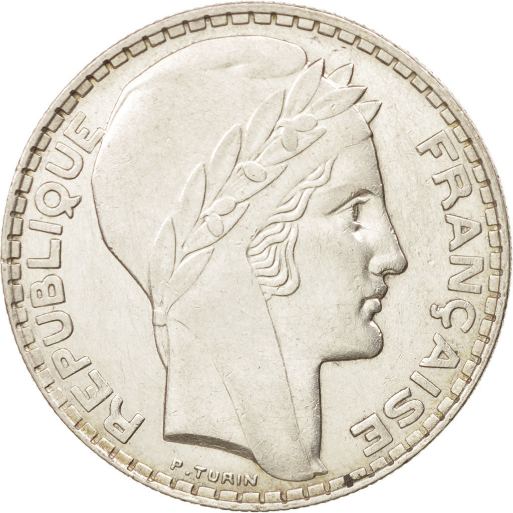 France, Turin, 20 Francs, 1929, Paris, AU(50-53), Silver, KM:879, Gadoury:852