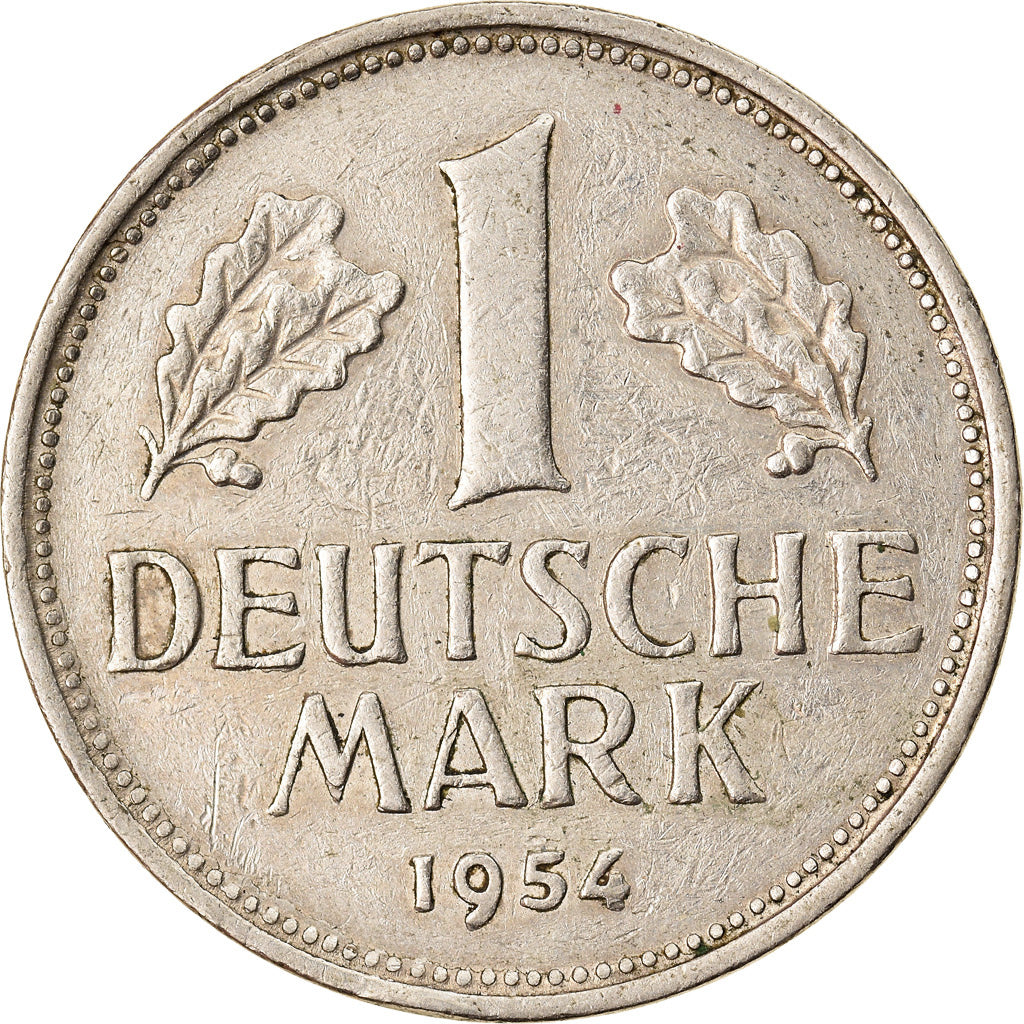 Coin, GERMANY - FEDERAL REPUBLIC, Mark, 1954, Hambourg, EF(40-45)