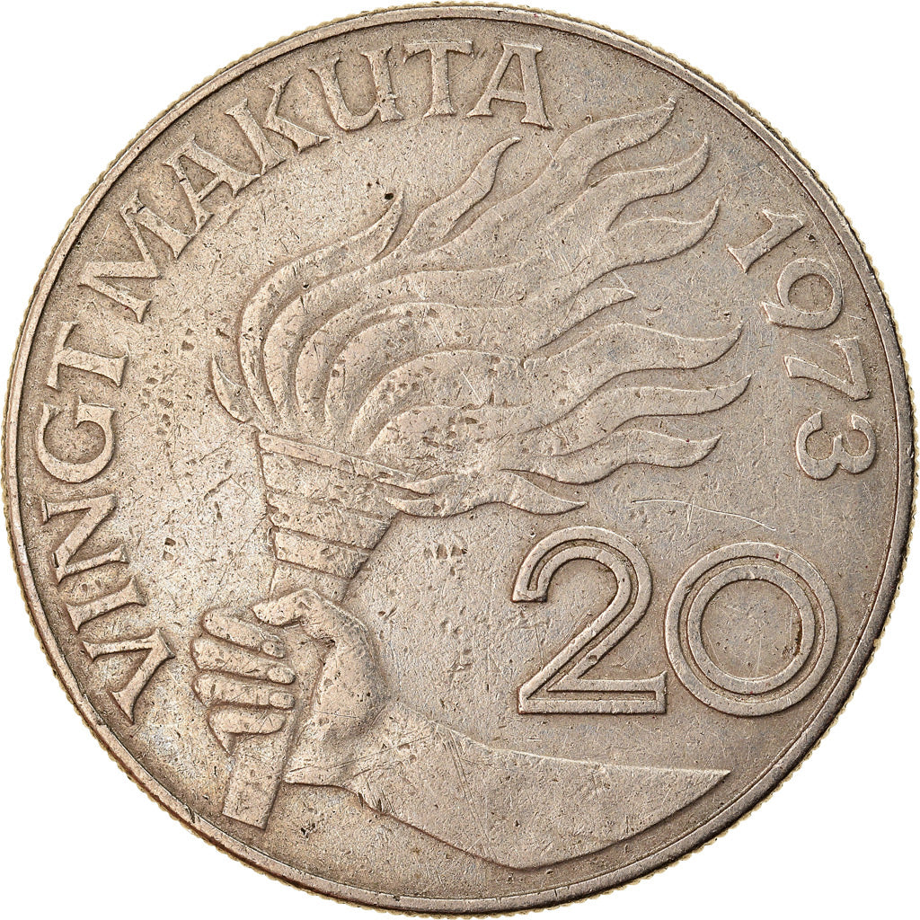 Moneta, Zaire, 20 Makuta, 1973, BB, Rame-nichel, KM:8