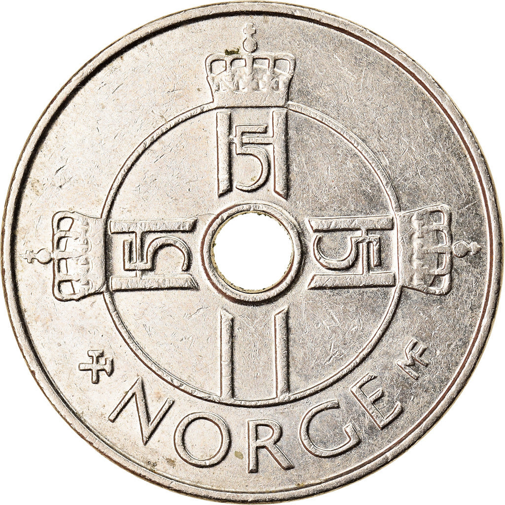 Moneda, Noruega, Harald V, Krone, 2002, MBC, Cobre - níquel, KM:462