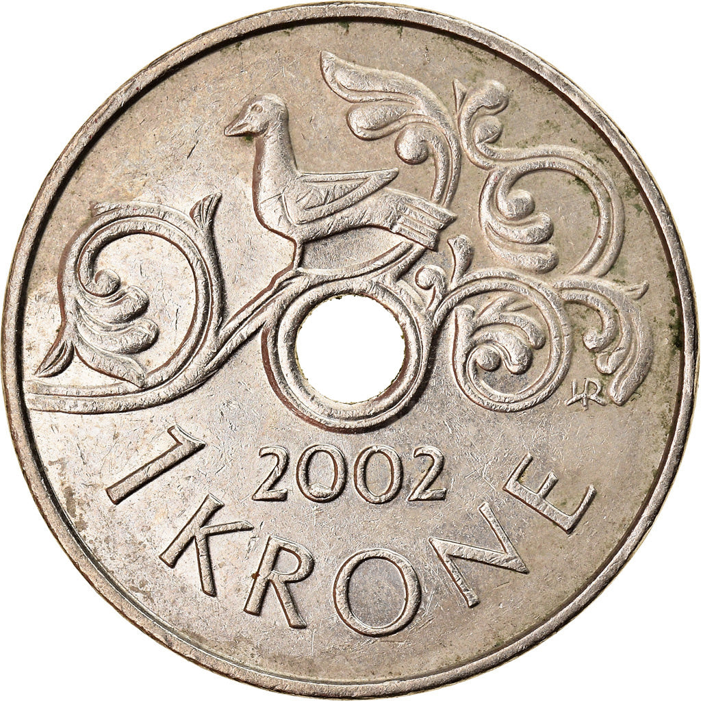 Moneda, Noruega, Harald V, Krone, 2002, MBC, Cobre - níquel, KM:462