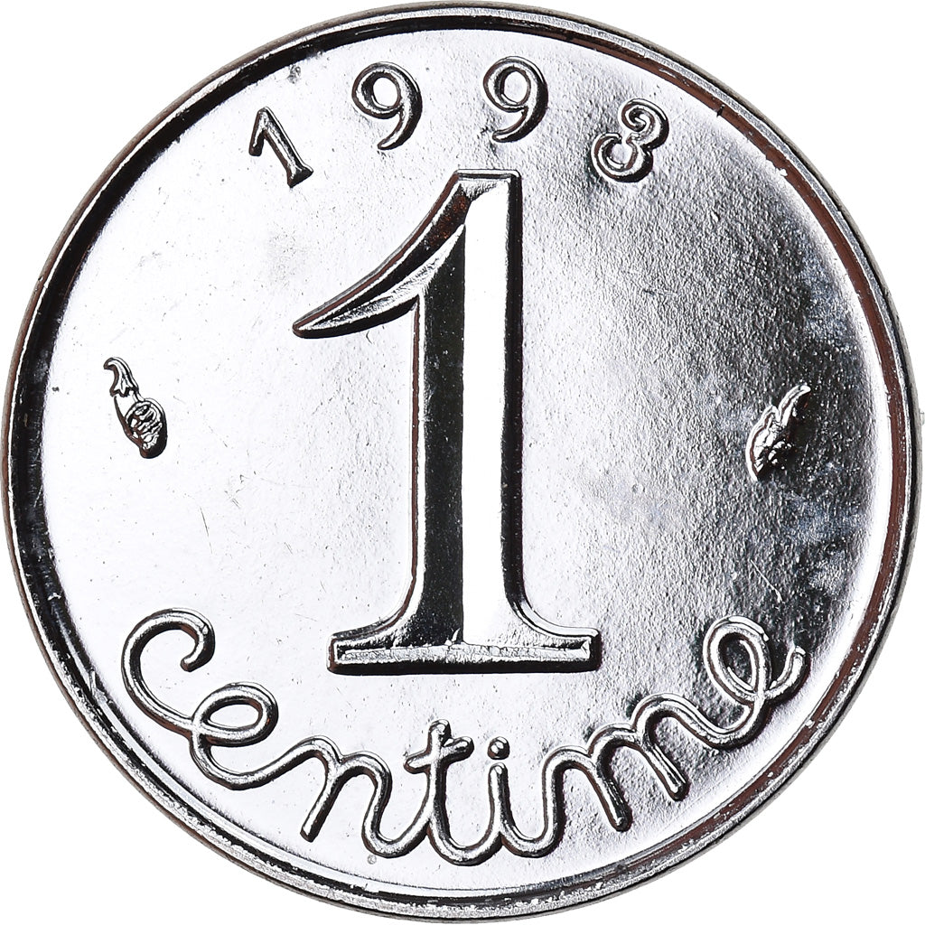 Coin, France, Épi, Centime, 1993, Paris, Medal alignment, MS(65-70), Stainless